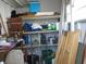 A storage shed with shelving and space for organizing tools and equipment at 5434 Fairfield S Ave # 1, Gulfport, FL 33707