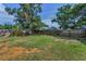 Spacious backyard with a wooden fence and a swing set provides an ideal space for outdoor activities at 629 Lexington St, Dunedin, FL 34698