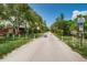Wide driveway lined with trees and greenery offers a peaceful approach to the property at 629 Lexington St, Dunedin, FL 34698