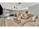Inviting living room with an open view of the screened-in pool area at 8740 15Th N St, St Petersburg, FL 33702