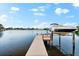 Waterfront home featuring a private boat dock, providing easy access to boating and watersports at 8848 Sunlit Cove Ne Dr, St Petersburg, FL 33702
