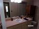 Bathroom featuring a neutral sink, a large mirror, and wood cabinets for storage at 2025 Dover Ct, Oldsmar, FL 34677