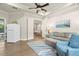 Living room featuring hardwood floors and a view to the kitchen at 2142 Scarlet Oaks St, Clearwater, FL 33759
