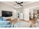 Open living room with hardwood floors and a view to the outdoor area at 2142 Scarlet Oaks St, Clearwater, FL 33759