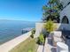 Relaxing backyard area with waterfront views, a private dock, and lush landscaping at 2807 W Hawthorne Rd # 11, Tampa, FL 33611