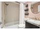 Cozy bathroom with tub, tiled shower, and modern fixtures at 330 Woods Landing Trail, Oldsmar, FL 34677