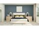 Well-lit bedroom featuring a full-size bed, matching nightstands, and a window at 3477 Lapis Lake Dr, Zephyrhills, FL 33541