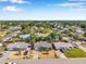 Aerial view of a residential neighborhood with houses and tree-lined streets on a sunny day at 3621 Beacon Square Dr, Holiday, FL 34691