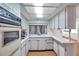 Well-lit kitchen featuring white cabinets, updated appliances, and a large window over the sink at 3621 Beacon Square Dr, Holiday, FL 34691