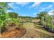 Well-kept backyard featuring a garden and planting area, perfect for outdoor activities at 3908 Lithia Ridge Blvd, Valrico, FL 33596
