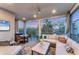 Relaxing screened porch with comfortable seating and views of the sunset at 4357 Marina View Way, Cortez, FL 34215