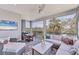 Relaxing screened porch with comfortable seating and views of the surrounding landscape at 4357 Marina View Way, Cortez, FL 34215