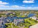 Beautiful aerial shot of waterfront homes with boat docks, lush landscaping, and community amenities under a blue sky at 5712 Biscayne Ct # 103, New Port Richey, FL 34652