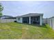 Enjoy this property's spacious backyard, complete with a screened-in patio at 8214 Wheat Stone Dr, Zephyrhills, FL 33540