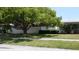 Side yard with mature tree, fence, and trimmed shrubs at 101 S Maywood Ave, Clearwater, FL 33765