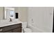 Bathroom featuring a shower and tub combination with modern fixtures at 10379 Bridgegate Heights Loop, San Antonio, FL 33576