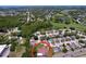 Aerial view of a home nestled in a neighborhood with mature trees and convenient access to nearby amenities at 10520 Tapestry Dr, Port Richey, FL 34668