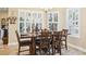 Dining room featuring wainscotting, plantation shutters and elegant lighting at 11327 Lake Lucaya Dr, Riverview, FL 33579