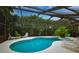 Serene screened-in pool with lush landscaping provides a private, tropical oasis for relaxation at 13878 Oak Forest N Blvd, Seminole, FL 33776