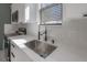 Close-up of kitchen sink with modern faucet, stainless steel appliances, and light countertops at 1813 Hillside Dr, Tampa, FL 33610