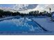 This gorgeous community pool features plenty of seating and lush landscaping on a beautiful sunny day at 23300 Willow Glen Way, Lutz, FL 33549