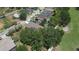 Aerial view of a residential neighborhood with well-maintained houses, pools, and lush greenery at 3350 Stonebridge Trl, Valrico, FL 33596