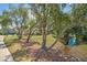Lush backyard featuring mature trees and a peaceful creek, creating a serene and private outdoor retreat at 3350 Stonebridge Trl, Valrico, FL 33596