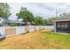 Fenced backyard with a hammock, creating a private and relaxing outdoor space at 34447 Blue Ash Ct, Wesley Chapel, FL 33545