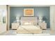 Serene main bedroom with a plush bed, matching nightstands, and elegant lamps at 3481 Lapis Lake Dr, Zephyrhills, FL 33541