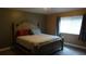 Cozy bedroom with carpet floors and a comfortable queen size bed at 3914 Roswell Pl, Land O Lakes, FL 34639