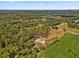 Aerial view of a country estate featuring lush landscaping and trees surrounding the property at 495 Appaloosa Rd, Tarpon Springs, FL 34688