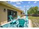 Covered patio features a seating area for relaxing outdoors at 11315 N Armenia Ave, Tampa, FL 33612