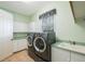 The laundry room features modern machines, built-in cabinets, and a sink at 12002 Hope Ln, Tampa, FL 33618