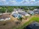 A stunning aerial view of a neighborhood with lush green landscape and a serene pond at 12119 Buffington Ln, Riverview, FL 33579