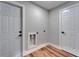 Practical laundry area featuring hookups and convenient access to doors at 12119 Buffington Ln, Riverview, FL 33579