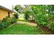 Spacious backyard with mature trees and lush lawn, providing privacy and a park-like setting at 12407 Partridge Hill Row, Hudson, FL 34667