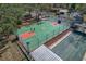 Aerial view of community basketball court providing recreational opportunities for residents at 12407 Partridge Hill Row, Hudson, FL 34667