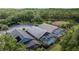 Aerial shot featuring homes with screened-in pools amidst mature trees and lush greenery at 18631 Le Dauphine Pl, Lutz, FL 33558