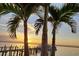 Gorgeous sunset reflecting on the water, framed by palm trees at 3010 Beecher E Dr # A, Palm Harbor, FL 34683