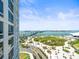 Expansive aerial view showing the park, bay and bridge visible from the property at 331 Cleveland St # 906, Clearwater, FL 33755