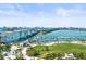 Beautiful aerial view of the marina, city skyline, and bridge near the property at 331 Cleveland St # 906, Clearwater, FL 33755