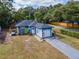 Charming, blue single-story home featuring a well-manicured lawn and welcoming curb appeal at 351 Hancock St, Dunedin, FL 34698