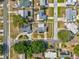 An aerial view of a house in a neighborhood, showing the layout, surrounding streets, and nearby amenities at 5812 52Nd N Ave, Kenneth City, FL 33709
