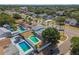 Single-Gathering home in a residential area, highlighted by a swimming pool and well-maintained landscaping at 8413 Lopez Dr, Tampa, FL 33615