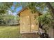The backyard of this property includes a shed behind the home for storage at 9616 56Th N St, Pinellas Park, FL 33782