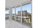 This spacious balcony features sleek railing and amazing views of the ocean and city at 1400 Gulf Blvd # 804, Clearwater Beach, FL 33767