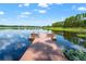 A community dock on a peaceful lake with benches to relax and enjoy the view at 1936 Heron Cove Dr # 104, Lutz, FL 33549