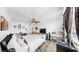 Bedroom showcasing a ceiling fan, a window, and modern decor at 2333 Feather Sound Dr # B309, Clearwater, FL 33762