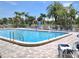 Beautiful community pool and lounge chairs shaded by tropical palm trees, offering a relaxing escape at 2333 Feather Sound Dr # B309, Clearwater, FL 33762