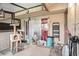 Patio featuring a cat tower and sliding doors at 3203 Doe Ct, Brandon, FL 33511